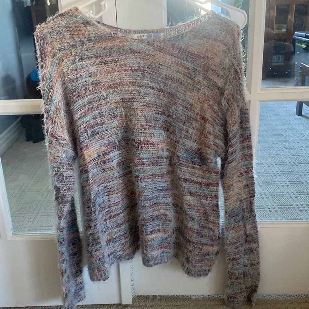 Multi color furry sweater